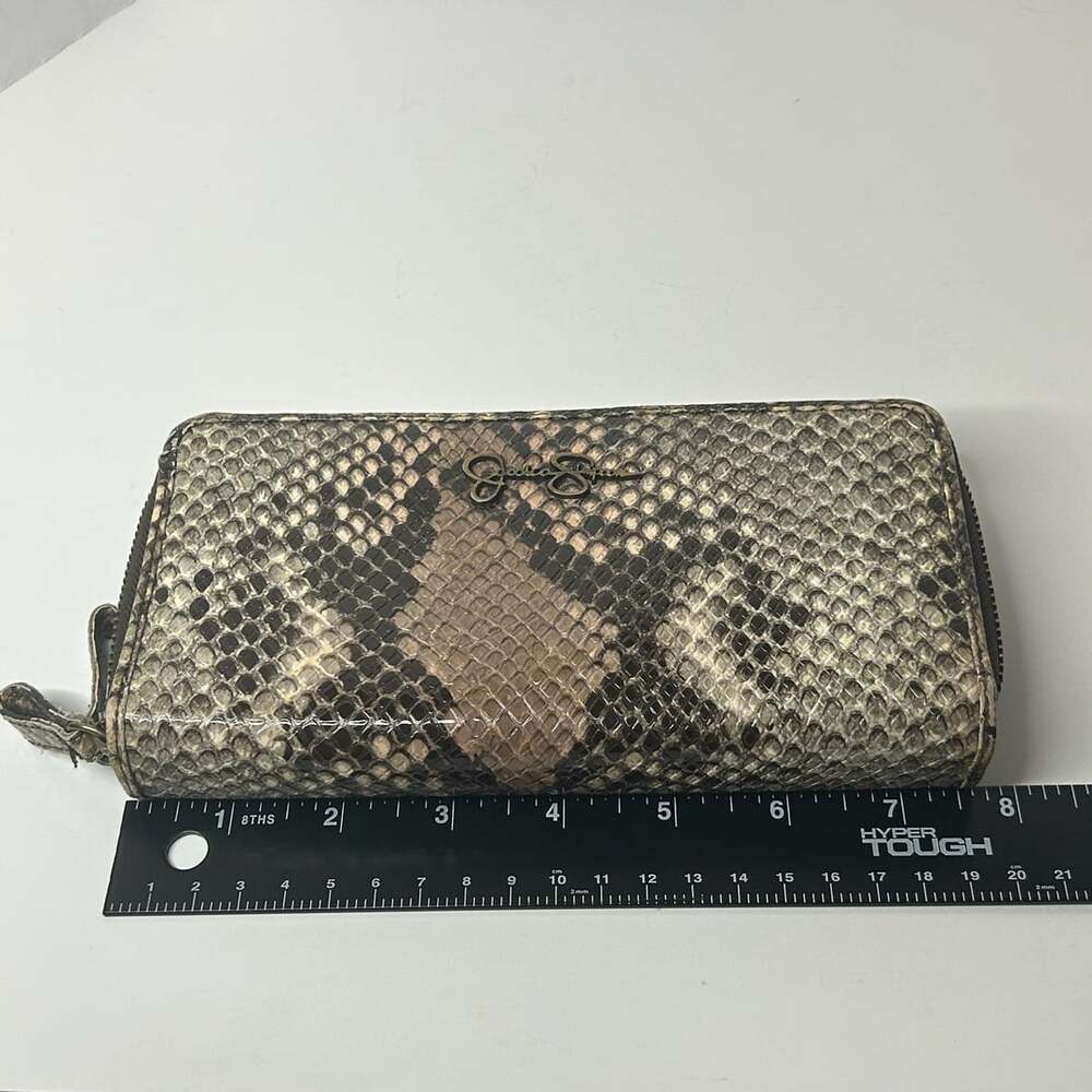 Jessica Simpson Python Print Faux Leather Zip-Around Wallet - Picture 7 of 8